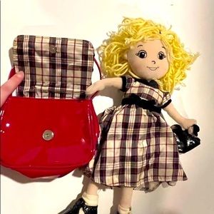 Gymboree red patent purse and doll EUC